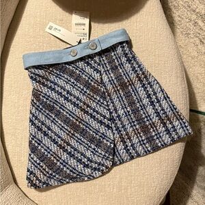 Zara Light Blue Skirt with Button Accent